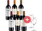 6er-Paket Premium Bordeaux-Weine + GRATIS Gläser - Weinpakete aus Frankreich
